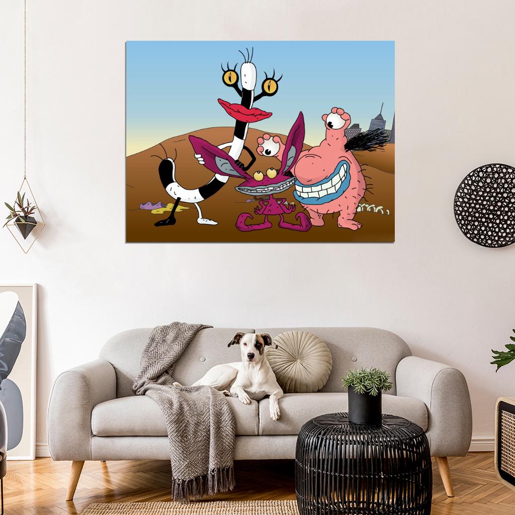 Aaahh!!! Real Monsters Characters Cartoon TV Series Cool Art Wall Art Print Poster