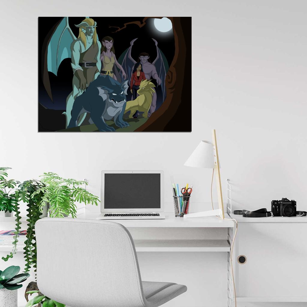 Gargoyles Characters Cartoon TV Series Art Wall Art Print Poster
