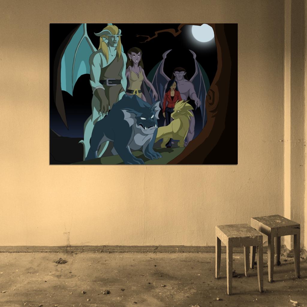Gargoyles Characters Cartoon TV Series Art Wall Art Print Poster