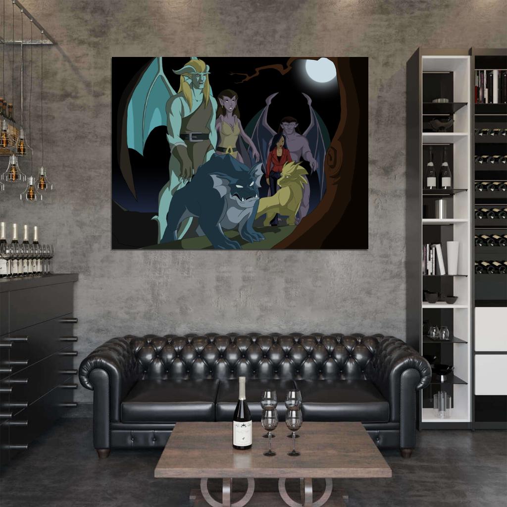 Gargoyles Characters Cartoon TV Series Art Wall Art Print Poster