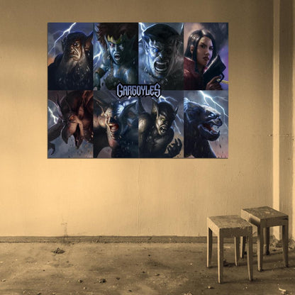 Gargoyles Awesome Characters Cartoon TV Series Art Wall Art Print Poster