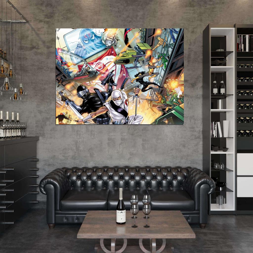 G.I. Joe vs Cobra Battle Amazing Art Wall Art Print Poster