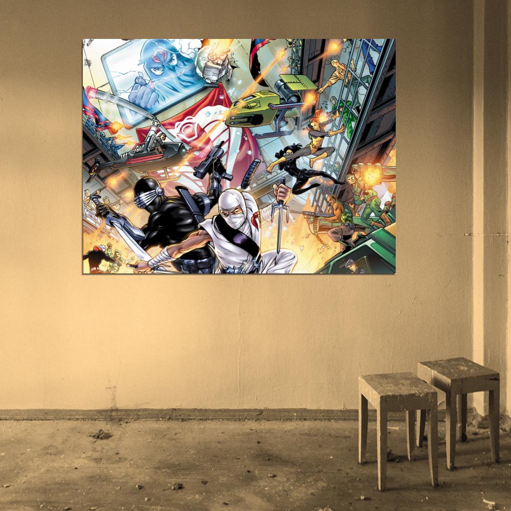 G.I. Joe vs Cobra Battle Amazing Art Wall Art Print Poster