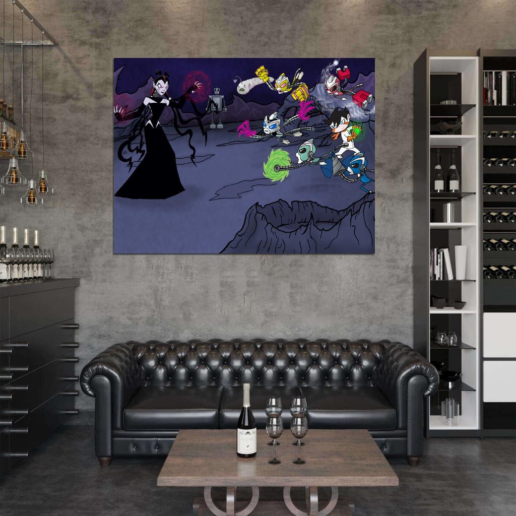 Super Robot Monkey Team Hyperforce Go! SRMTHFG Cartoon Art Wall Art Print Poster