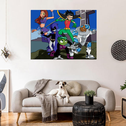 Teen Titans Go! Characters Cartoon TV Series Art Wall Art Print Poster