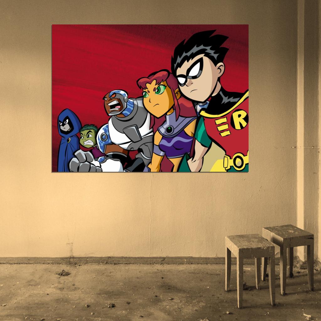 Teen Titans Go! Cartoon TV Series Cool Art Wall Art Print Poster