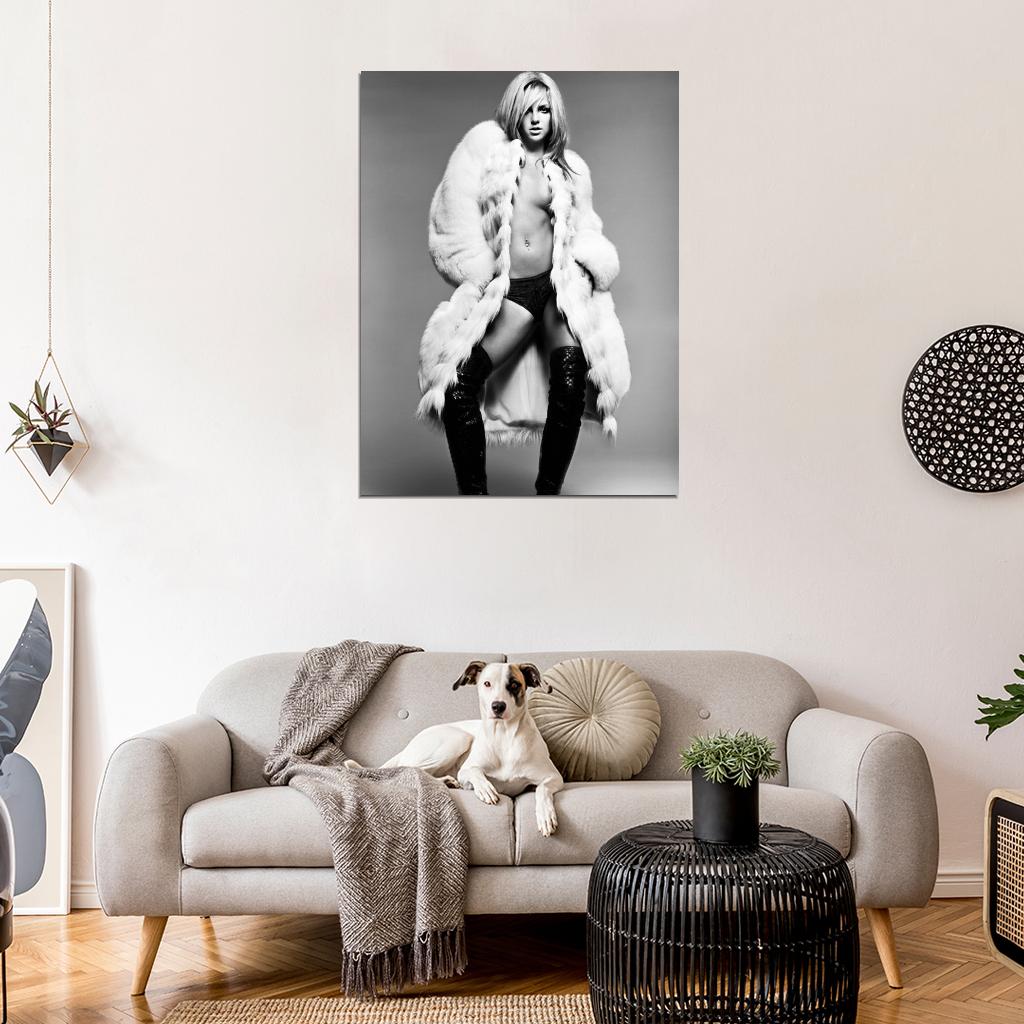 Britney Spears Hot Topless Sexy Body Music BW Wall Art Print Poster