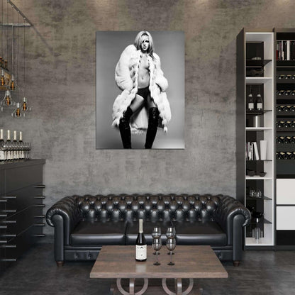 Britney Spears Hot Topless Sexy Body Music BW Wall Art Print Poster