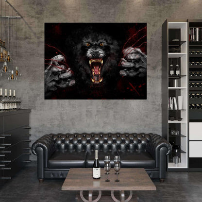 Creepy Werewolf Blood Fantasy Paiting Art Wall Art Print Poster