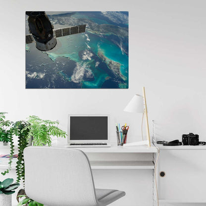 Space Earth Orbit Satellite NASA Beautiful Clouds Wall Art Print Poster