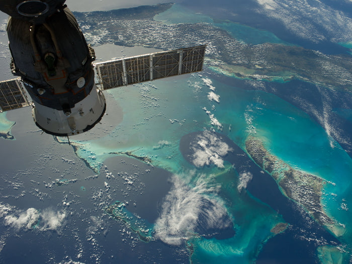 Space Earth Orbit Satellite NASA Beautiful Clouds Wall Art Print Poster
