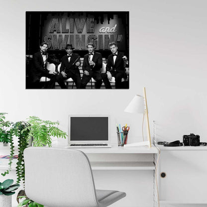 Alive and Swingin Rea Garvey Xavier Naidoo Sasha Michael Mittermeier Rat Pack Retro BW Wall Art Print Poster