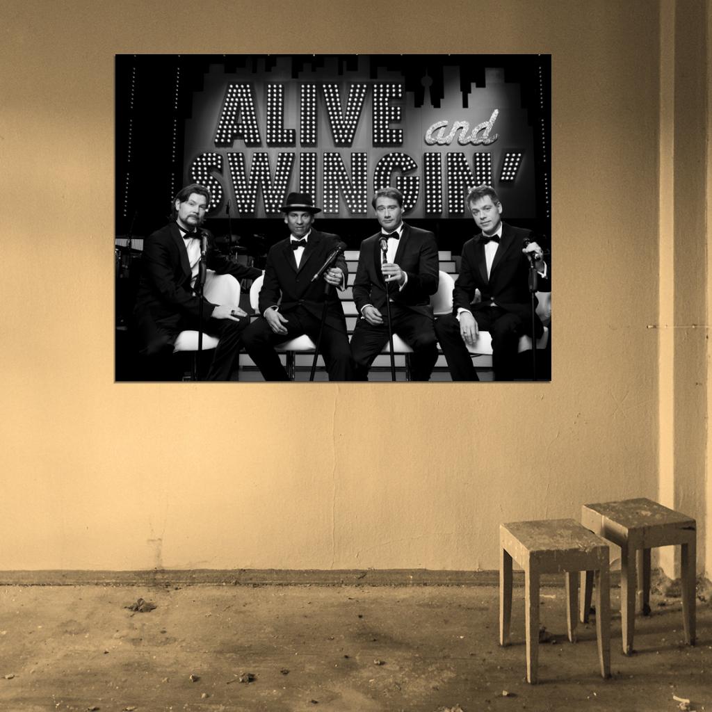Alive and Swingin Rea Garvey Xavier Naidoo Sasha Michael Mittermeier Rat Pack Retro BW Wall Art Print Poster