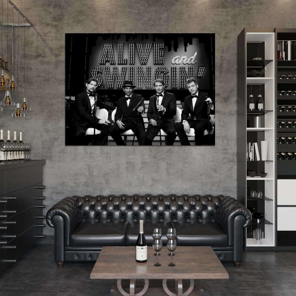 Alive and Swingin Rea Garvey Xavier Naidoo Sasha Michael Mittermeier Rat Pack Retro BW Wall Art Print Poster