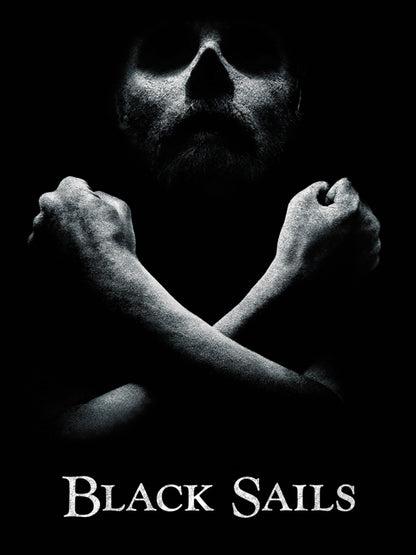 Black Sails Jolly Roger Pirate TV Series BW Wall Art Print Poster