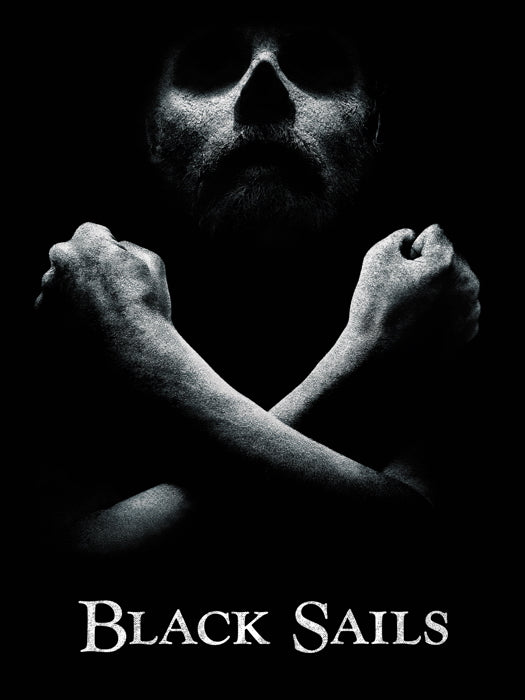 Black Sails Jolly Roger Pirate TV Series BW Wall Art Print Poster