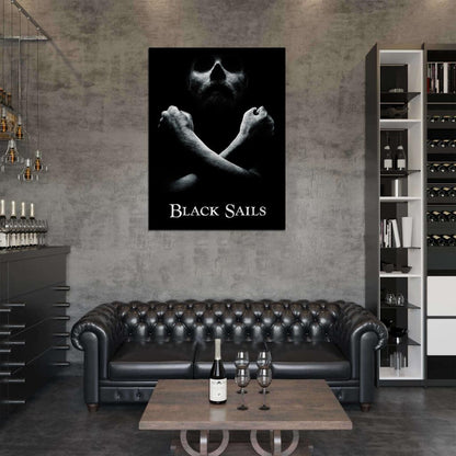 Black Sails Jolly Roger Pirate TV Series BW Wall Art Print Poster
