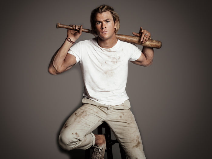 Chris Hemsworth Hot Actor Baseball Bat Wall Art Print Poster
