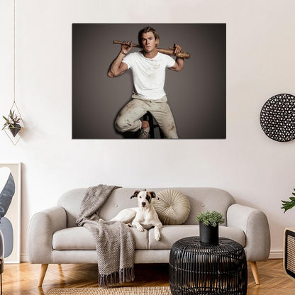 Chris Hemsworth Hot Actor Baseball Bat Wall Art Print Poster