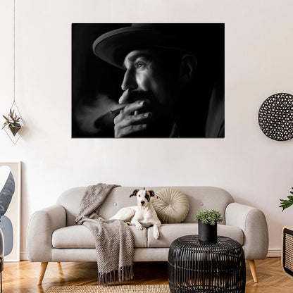 Daniel Day-Lewis There Will Be Blood BW Smoking Painting Art Portrait Wall Art Print Poster