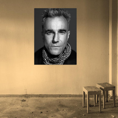 Daniel Day-Lewis Actor BW Portrait Wall Art Print Poster