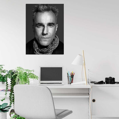 Daniel Day-Lewis Actor BW Portrait Wall Art Print Poster