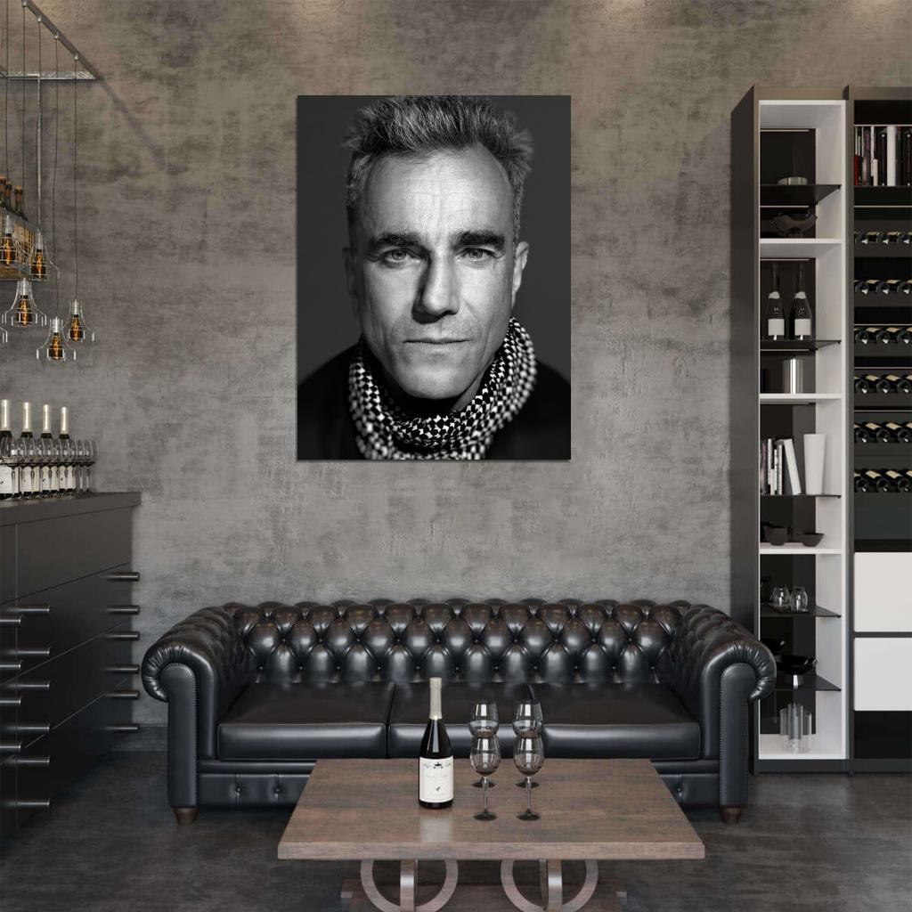 Daniel Day-Lewis Actor BW Portrait Wall Art Print Poster