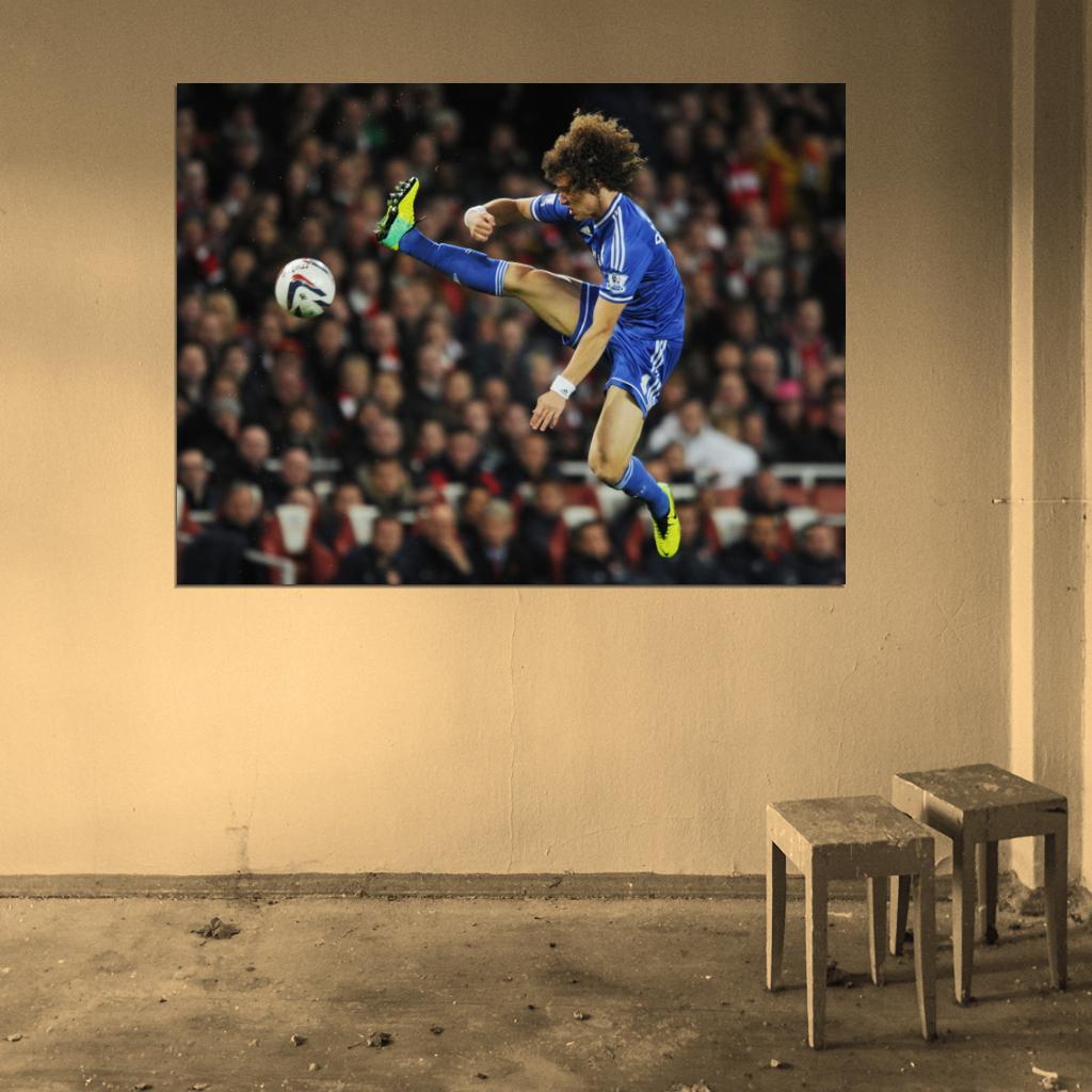 David Luiz Moreira Marinho Chelsea FC Soccer Football Wall Art Print Poster