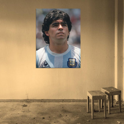 Diego Armando Maradona Portrait Argentina Legend Soccer Football Wall Art Print Poster
