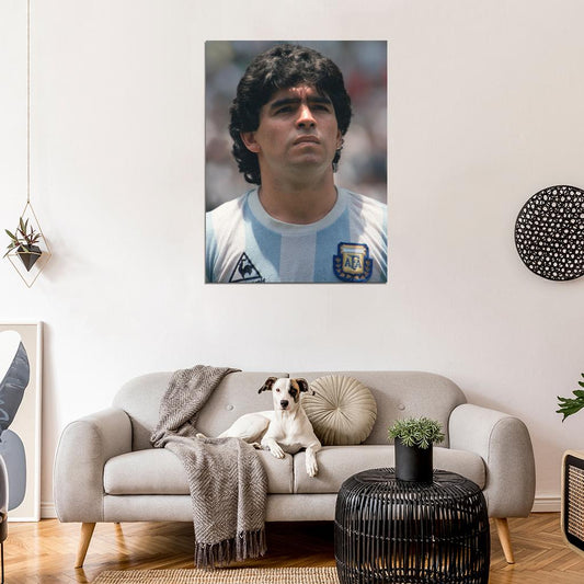 Diego Armando Maradona Portrait Argentina Legend Soccer Football Wall Art Print Poster