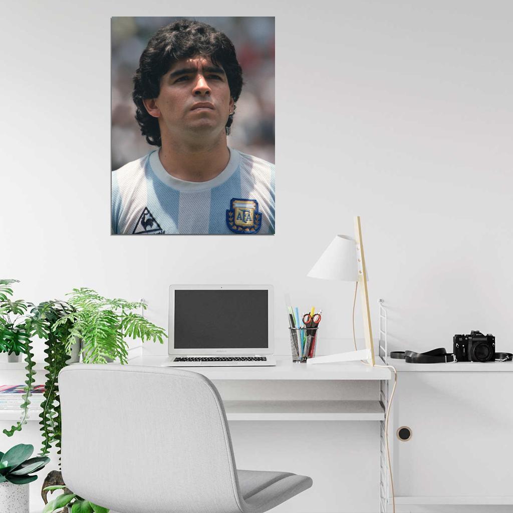 Diego Armando Maradona Portrait Argentina Legend Soccer Football Wall Art Print Poster