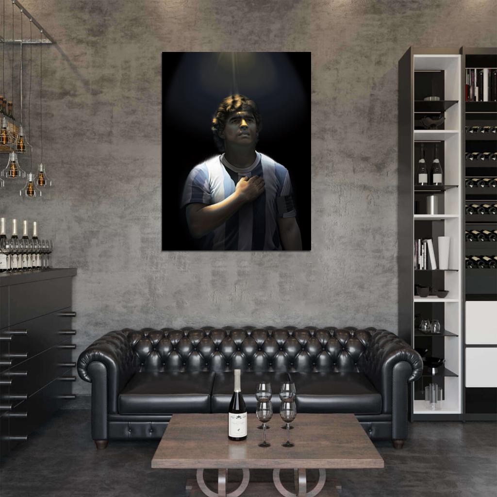 Diego Maradona Awesome Paiting Art Argentina Legend Soccer Football Wall Art Print Poster