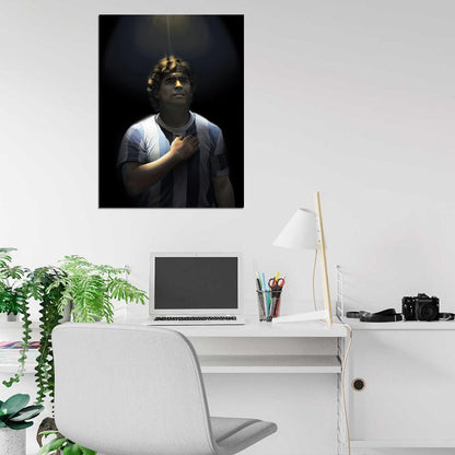 Diego Maradona Awesome Paiting Art Argentina Legend Soccer Football Wall Art Print Poster