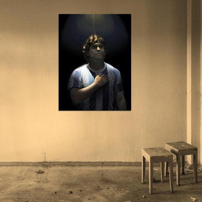 Diego Maradona Awesome Paiting Art Argentina Legend Soccer Football Wall Art Print Poster