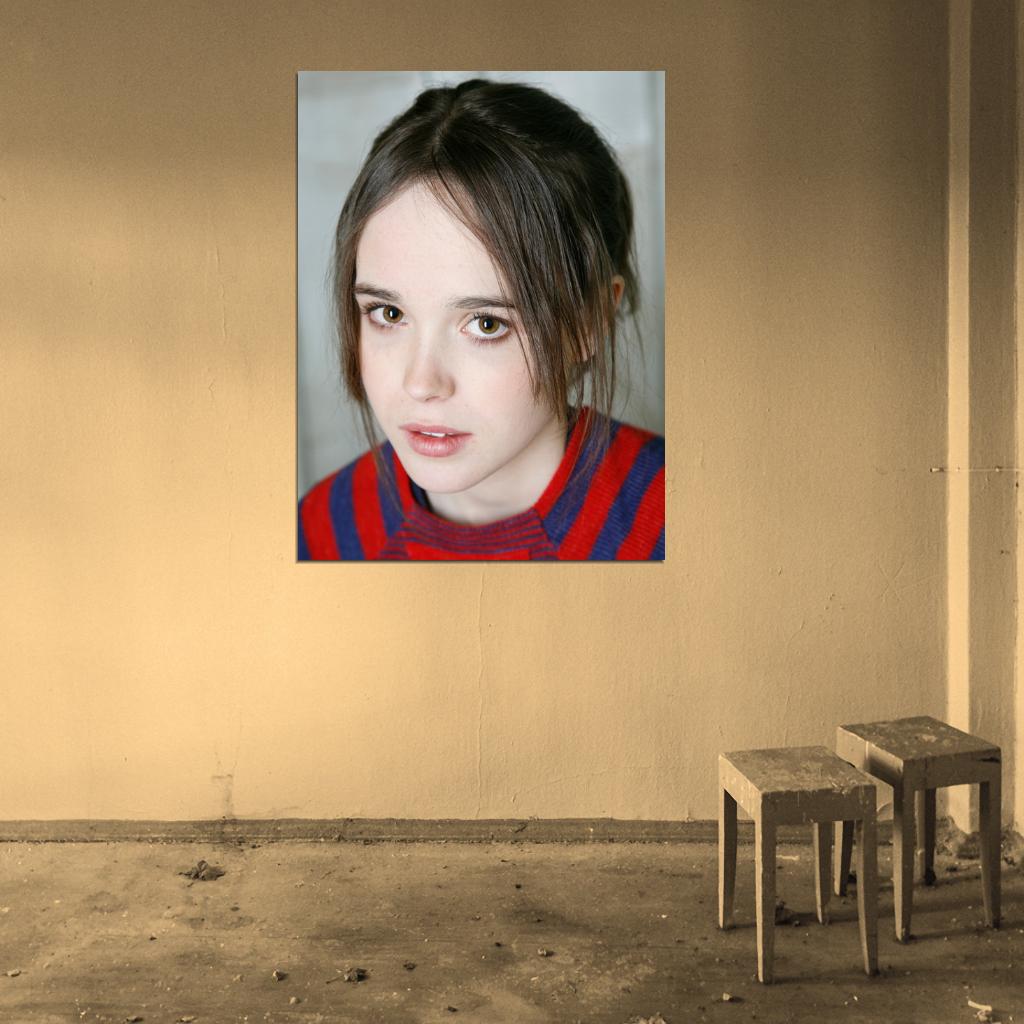 Ellen Page Cute Portrait Beautiful Actress Wall Art Print Poster
