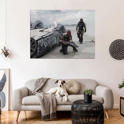 Elysium Max Kruger Fight Weapon Matt Damon Sharlto Copley Movie Wall Art Print Poster