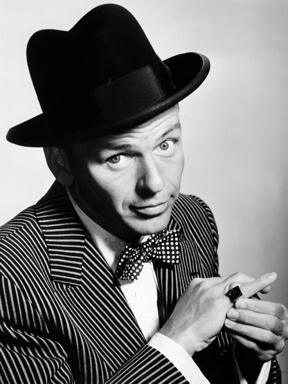 Frank Sinatra Portrait BW Singer Music Wall Art Print Poster