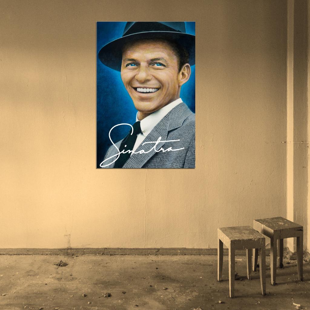 Frank Sinatra Signature Painting Art Portrait Singer Music Wall Art Print Poster