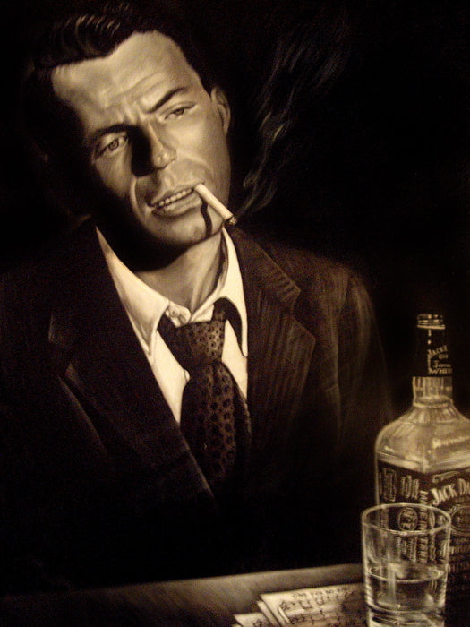 Frank Sinatra Retro Vintage Painting Art Smoking Portrait Singer Music Wall Art Print Poster
