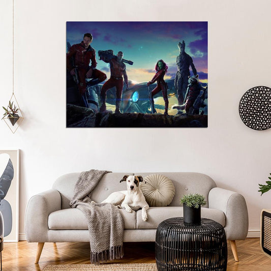 Guardians of the Galaxy Movie Characters Quill Star-Lord Drax the Destroyer Gamora Groot Rocket Raccoon Wall Art Print Poster