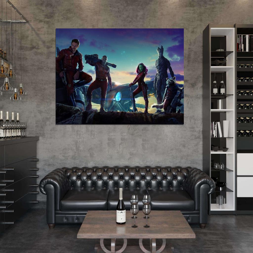 Guardians of the Galaxy Movie Characters Quill Star-Lord Drax the Destroyer Gamora Groot Rocket Raccoon Wall Art Print Poster
