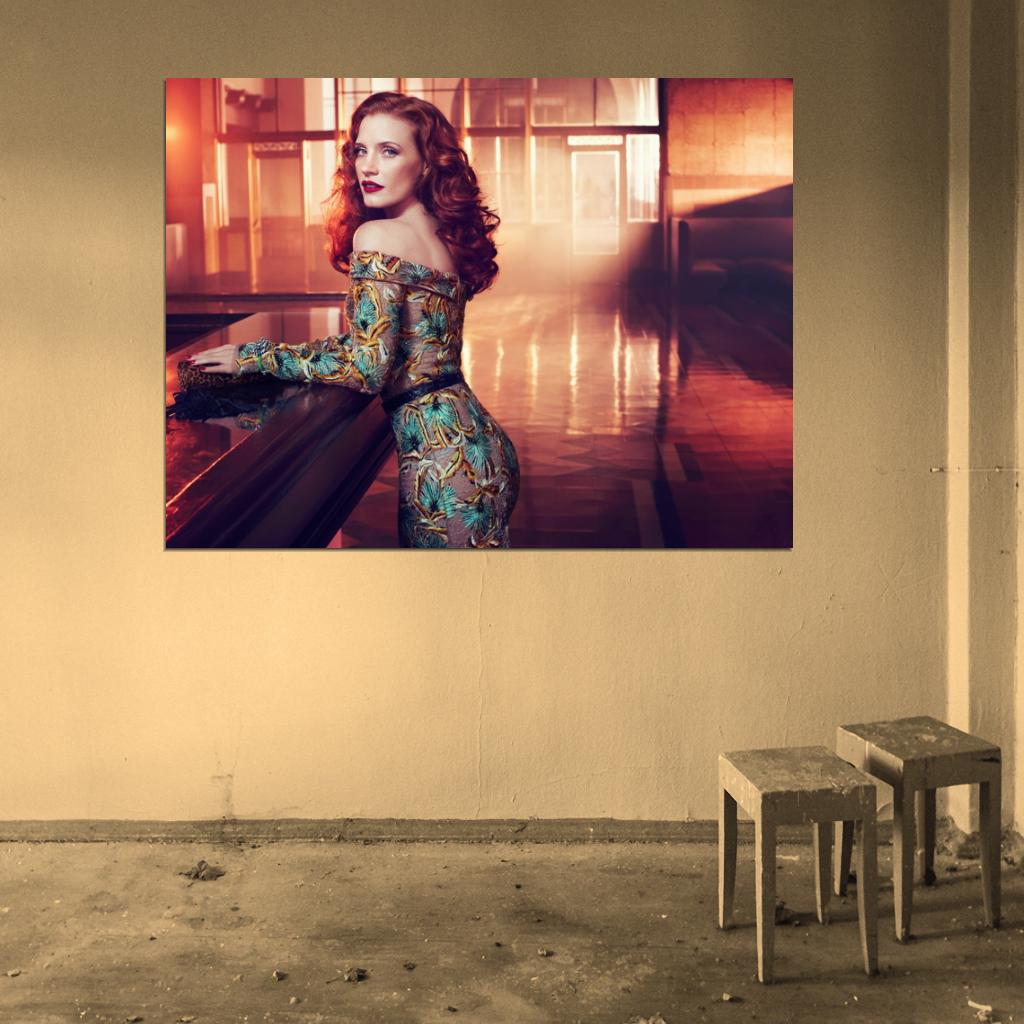 Jessica Chastain Beautiful Hot Actress Wall Art Print Poster