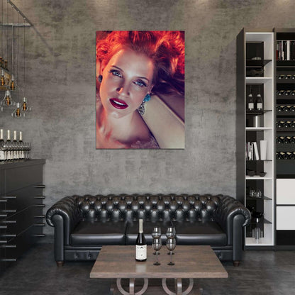 Jessica Chastain Portrait Beautiful Hot Actress Wall Art Print Poster