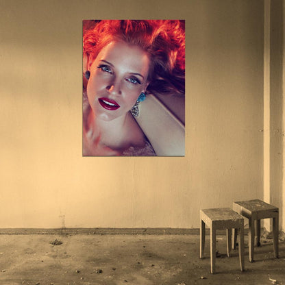 Jessica Chastain Portrait Beautiful Hot Actress Wall Art Print Poster