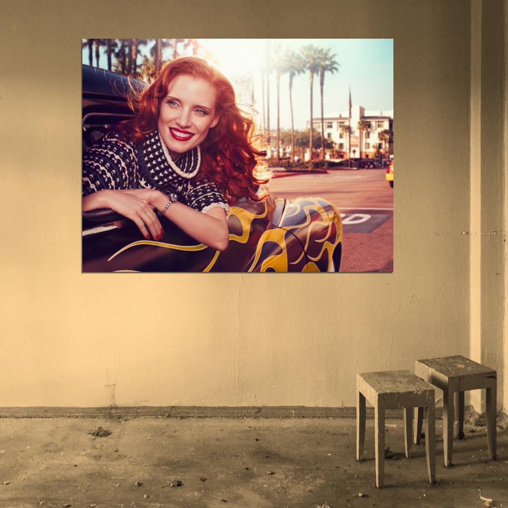 Jessica Chastain Beautiful Hot Actress Wall Art Print Poster