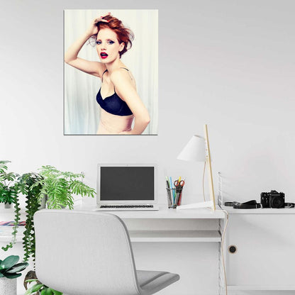 Jessica Chastain Beautiful Hot Bra Sexy Actress Wall Art Print Poster
