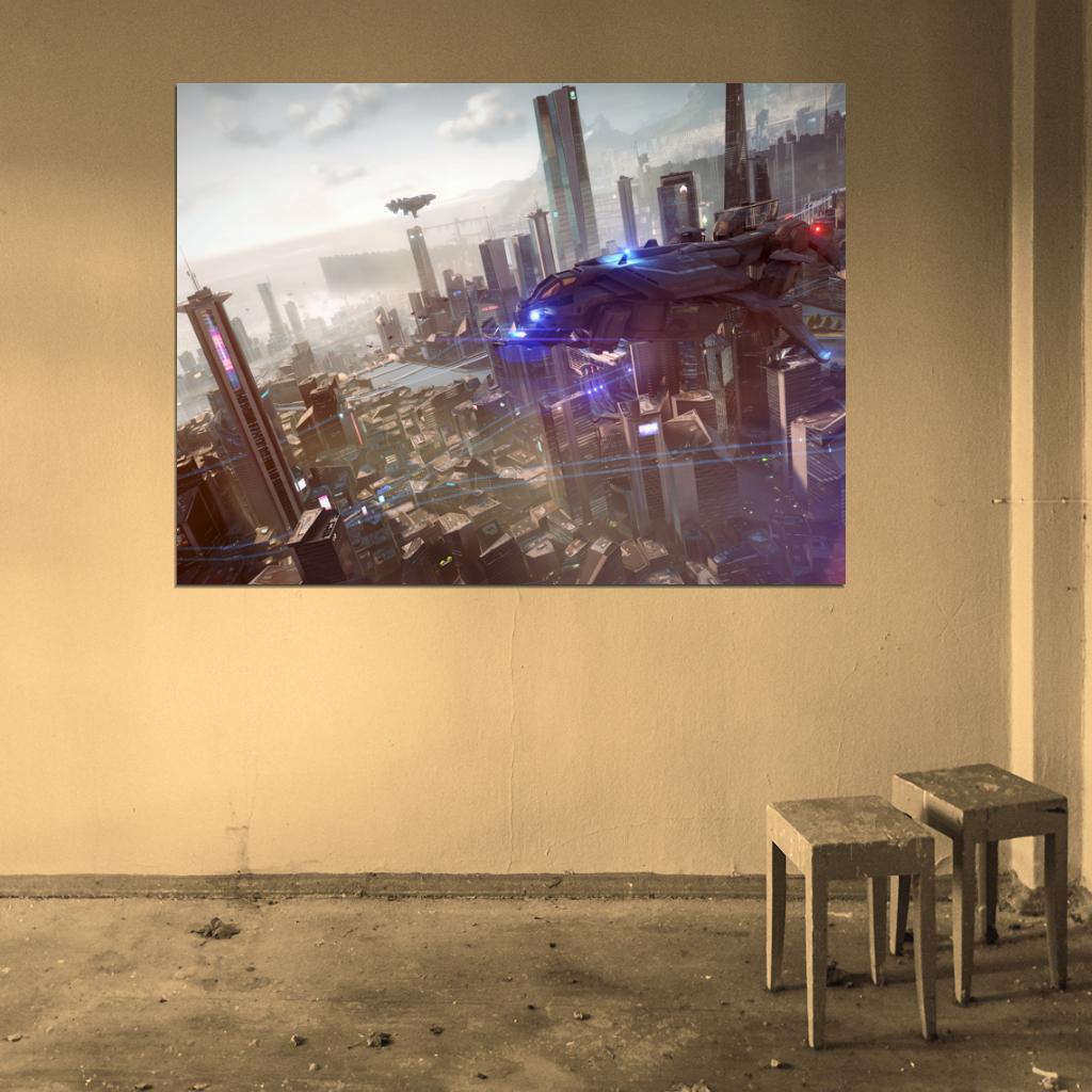 Killzone Shadow Fall Sci-Fi Futuristic City Video Game Art Wall Art Print Poster