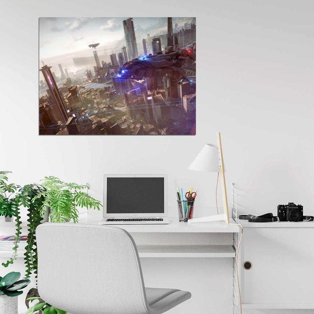 Killzone Shadow Fall Sci-Fi Futuristic City Video Game Art Wall Art Print Poster