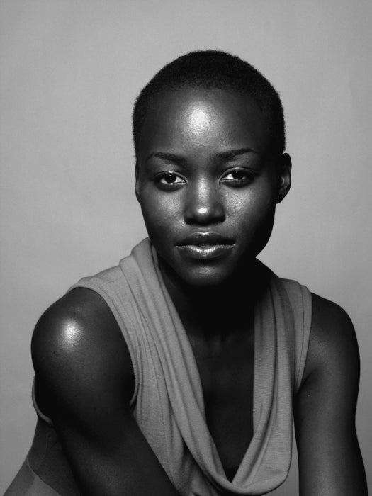 Lupita Nyong'o Beautiful Actress BW Portrait Wall Art Print Poster