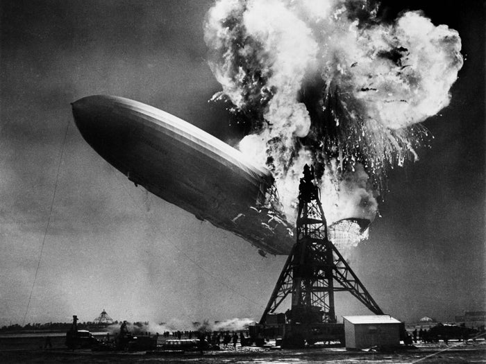 LZ 129 Hindenburg Zeppelin Disaster Retro Photo Wall Art Print Poster